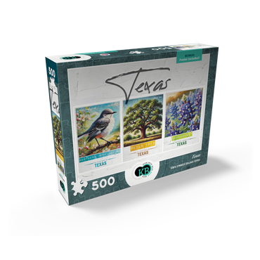 Texas: Bird, Tree, Flower- State Symbols Collage Series 500 Jigsaw Puzzle box view2