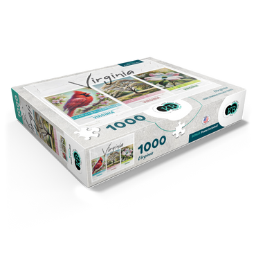 Virginia: Bird, Tree, Flower- State Symbols Collage Series 1000 Jigsaw Puzzle box view1