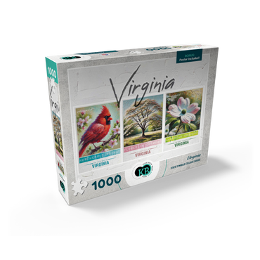 Virginia: Bird, Tree, Flower- State Symbols Collage Series 1000 Jigsaw Puzzle box view2