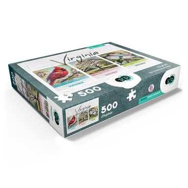 Virginia: Bird, Tree, Flower- State Symbols Collage Series 500 Jigsaw Puzzle box view1