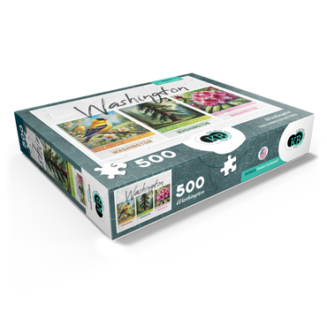Washington: Bird, Tree, Flower- State Symbols Collage Series 500 Jigsaw Puzzle box view1