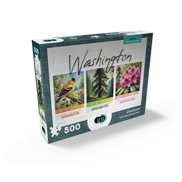 Washington: Bird, Tree, Flower- State Symbols Collage Series 500 Jigsaw Puzzle box view2