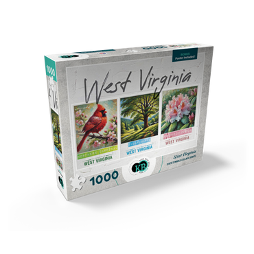 West Virginia: Bird, Tree, Flower- State Symbols Collage Series 1000 Jigsaw Puzzle box view2