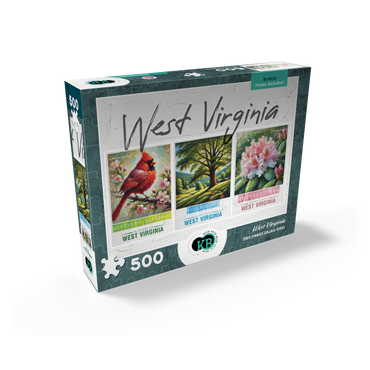 West Virginia: Bird, Tree, Flower- State Symbols Collage Series 500 Jigsaw Puzzle box view2
