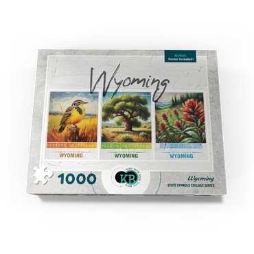 Wyoming: Bird, Tree, Flower- State Symbols Collage Series 1000 Jigsaw Puzzle box view3