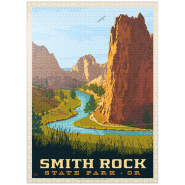 puzzleplate Smith Rock State Park, Oregon, Vintage Poster 1000 Jigsaw Puzzle