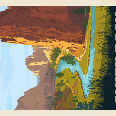 Smith Rock State Park, Oregon, Vintage Poster 1000 Jigsaw Puzzle 3D Modell