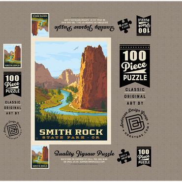 Smith Rock State Park, Oregon, Vintage Poster 100 Jigsaw Puzzle box 3D Modell