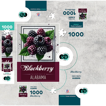 Colorful Fruits: Alabama, Blackberry -State Fruits Series 1000 Jigsaw Puzzle box 3D Modell