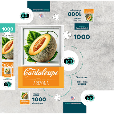 Colorful Fruits: Arizona, Cantaloupe -State Fruits Series 1000 Jigsaw Puzzle box 3D Modell