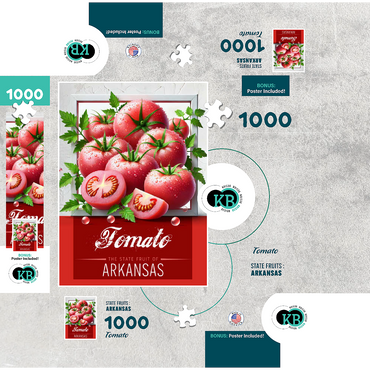 Colorful Fruits: Arkansas, Tomato -State Fruits Series 1000 Jigsaw Puzzle box 3D Modell