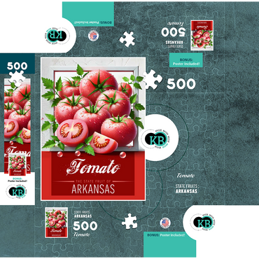 Colorful Fruits: Arkansas, Tomato -State Fruits Series 500 Jigsaw Puzzle box 3D Modell