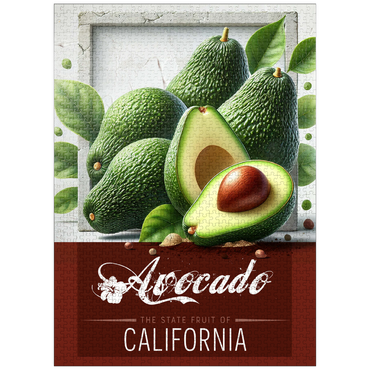 puzzleplate Colorful Fruits: California, Avocado -State Fruits Series 1000 Jigsaw Puzzle