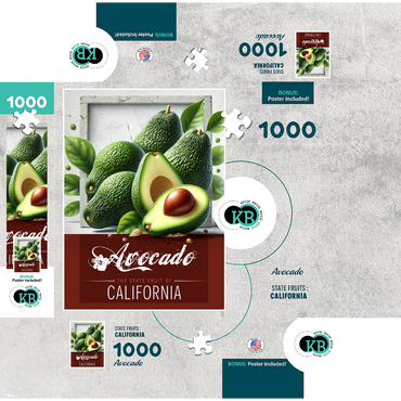 Colorful Fruits: California, Avocado -State Fruits Series 1000 Jigsaw Puzzle box 3D Modell