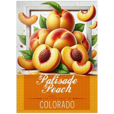puzzleplate Colorful Fruits: Colorado, Palisade Peach -State Fruits Series 1000 Jigsaw Puzzle