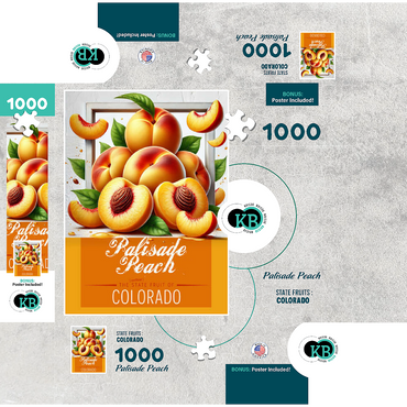 Colorful Fruits: Colorado, Palisade Peach -State Fruits Series 1000 Jigsaw Puzzle box 3D Modell