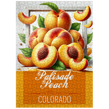 puzzleplate Colorful Fruits: Colorado, Palisade Peach -State Fruits Series 500 Jigsaw Puzzle