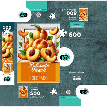 Colorful Fruits: Colorado, Palisade Peach -State Fruits Series 500 Jigsaw Puzzle box 3D Modell