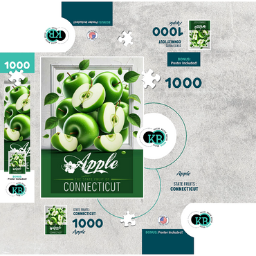 Colorful Fruits: Connecticut, Apple -State Fruits Series 1000 Jigsaw Puzzle box 3D Modell