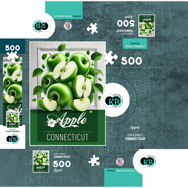 Colorful Fruits: Connecticut, Apple -State Fruits Series 500 Jigsaw Puzzle box 3D Modell