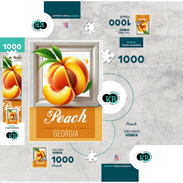 Colorful Fruits: Georgia, Peach -State Fruits Series 1000 Jigsaw Puzzle box 3D Modell
