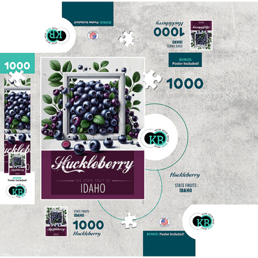Colorful Fruits: Idaho, Huckleberry -State Fruits Series 1000 Jigsaw Puzzle box 3D Modell