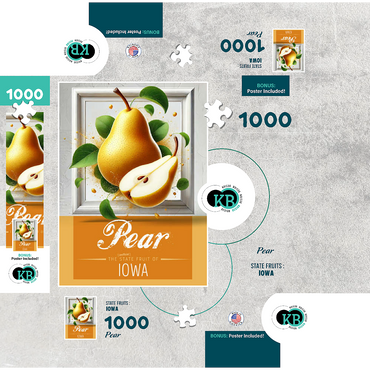 Colorful Fruits: Iowa, Pear -State Fruits Series 1000 Jigsaw Puzzle box 3D Modell