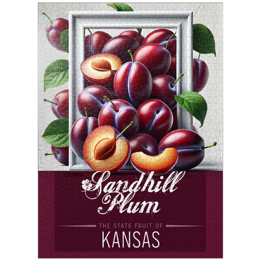 puzzleplate Colorful Fruits: Kansas, Sandhill Plum -State Fruits Series 1000 Jigsaw Puzzle