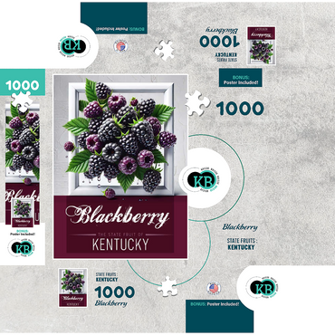 Colorful Fruits: Kentucky, Blackberry -State Fruits Series 1000 Jigsaw Puzzle box 3D Modell