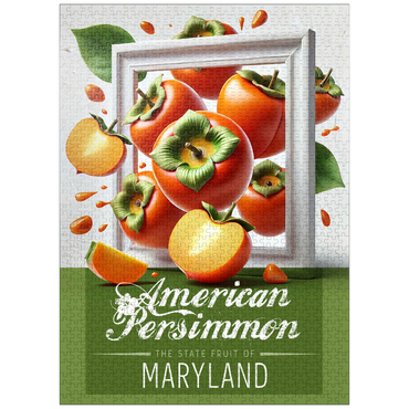 puzzleplate Colorful Fruits: Maryland, American Persimmon -State Fruits Series 1000 Jigsaw Puzzle