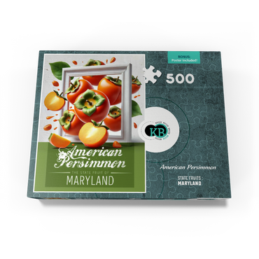 Colorful Fruits: Maryland, American Persimmon -State Fruits Series 500 Jigsaw Puzzle box view3