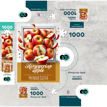 Colorful Fruits: Minnesota, Honeycrisp Apple -State Fruits Series 1000 Jigsaw Puzzle box 3D Modell