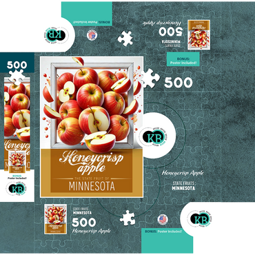 Colorful Fruits: Minnesota, Honeycrisp Apple -State Fruits Series 500 Jigsaw Puzzle box 3D Modell