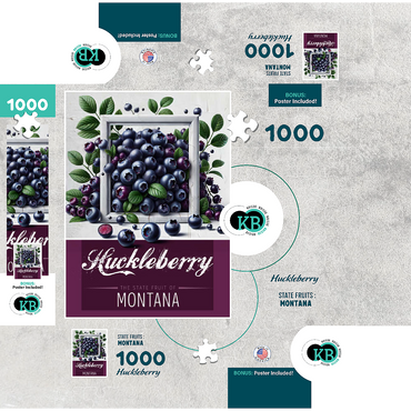 Colorful Fruits: Montana, Huckleberry -State Fruits Series 1000 Jigsaw Puzzle box 3D Modell