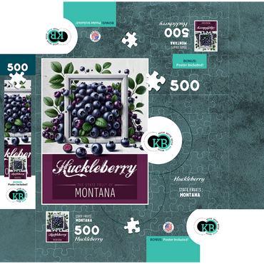 Colorful Fruits: Montana, Huckleberry -State Fruits Series 500 Jigsaw Puzzle box 3D Modell