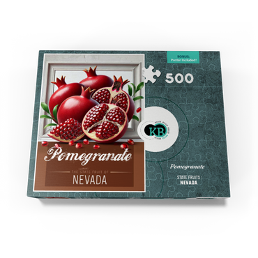 Colorful Fruits: Nevada, Pomegranate -State Fruits Series 500 Jigsaw Puzzle box view3