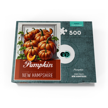Colorful Fruits: New Hampshire, Pumpkin -State Fruits Series 500 Jigsaw Puzzle box view3