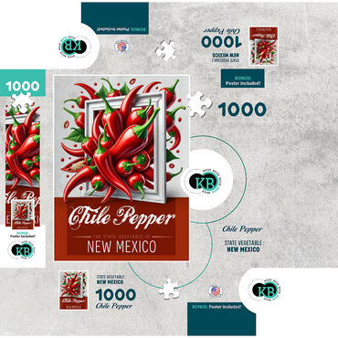 Colorful Fruits: New Mexico, Chile Pepper -State Fruits Series 1000 Jigsaw Puzzle box 3D Modell