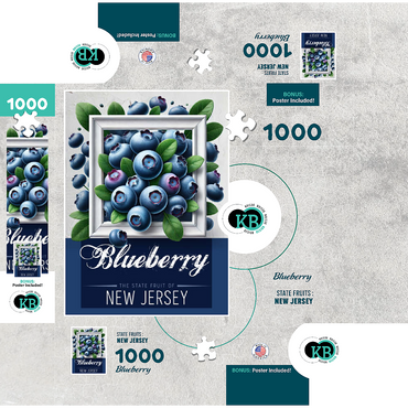 Colorful Fruits: New Jersey, Blueberry -State Fruits Series 1000 Jigsaw Puzzle box 3D Modell
