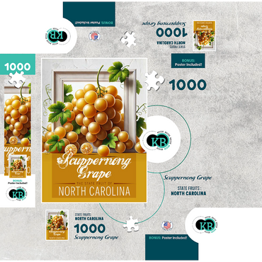 Colorful Fruits: North Carolina, Scuppernong Grape -State Fruits Series 1000 Jigsaw Puzzle box 3D Modell