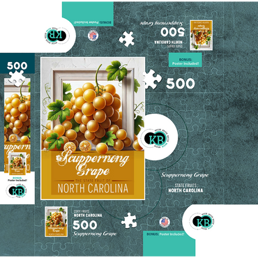 Colorful Fruits: North Carolina, Scuppernong Grape -State Fruits Series 500 Jigsaw Puzzle box 3D Modell