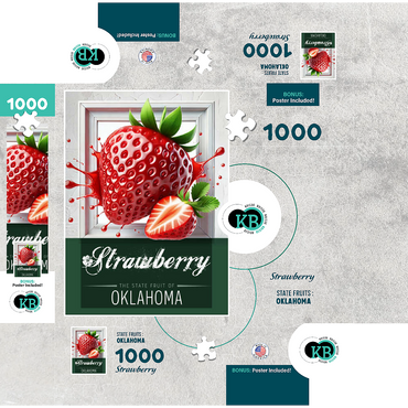 Colorful Fruits: Oklahoma, Strawberry -State Fruits Series 1000 Jigsaw Puzzle box 3D Modell