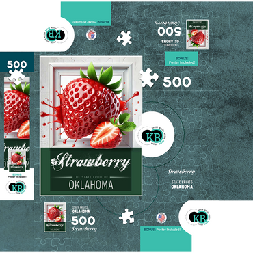 Colorful Fruits: Oklahoma, Strawberry -State Fruits Series 500 Jigsaw Puzzle box 3D Modell