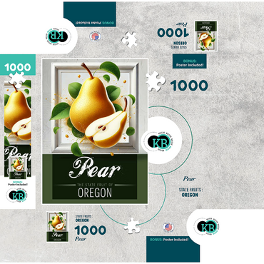 Colorful Fruits: Oregon, Pear -State Fruits Series 1000 Jigsaw Puzzle box 3D Modell