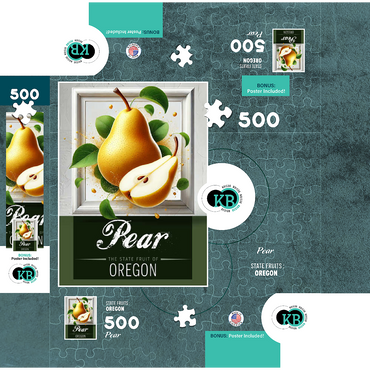 Colorful Fruits: Oregon, Pear -State Fruits Series 500 Jigsaw Puzzle box 3D Modell