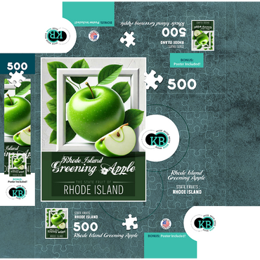 Colorful Fruits: Rhode Island, Greening Apple -State Fruits Series 500 Jigsaw Puzzle box 3D Modell