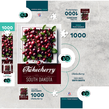 Colorful Fruits: South Dakota, Chokecherry -State Fruits Series 1000 Jigsaw Puzzle box 3D Modell