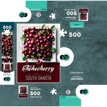 Colorful Fruits: South Dakota, Chokecherry -State Fruits Series 500 Jigsaw Puzzle box 3D Modell