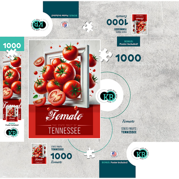 Colorful Fruits: Tennessee, Tomato -State Fruits Series 1000 Jigsaw Puzzle box 3D Modell