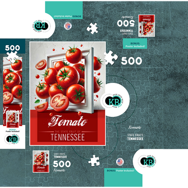 Colorful Fruits: Tennessee, Tomato -State Fruits Series 500 Jigsaw Puzzle box 3D Modell